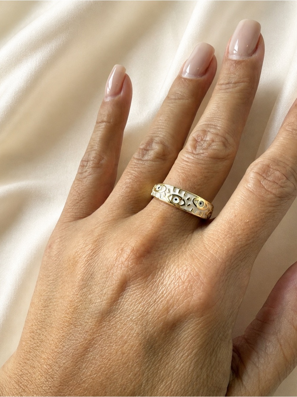 Gold Evil  Eye Ring elegant statement - Women Jewelry